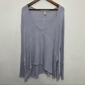Free People Oversized Scoop Neck Fringe Sweater Small